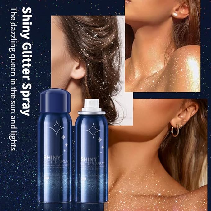 Body Glitter Spray, Perfect Music Festival Stage Sparkly Makeup and Festival Rave Glitter Spray for Hair and Body. (1 Pcs /60 ML)