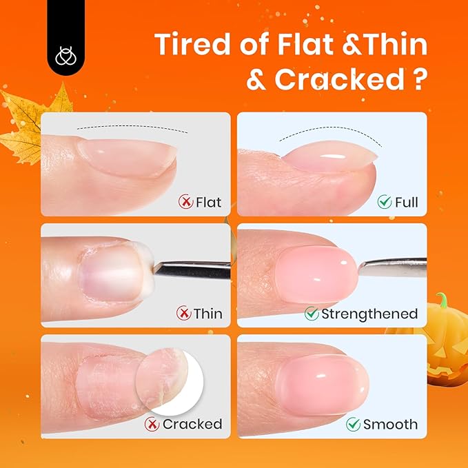 Beetles Builder Gel for Nails, 2 Pcs 0.51 oz 8 in 1 Clear Builder Nail Gel Set for Nail Apex Extension LED Lamp Cured Strengthening Nails for Beginners & DIY Fall Nails Salon Manicurist Women