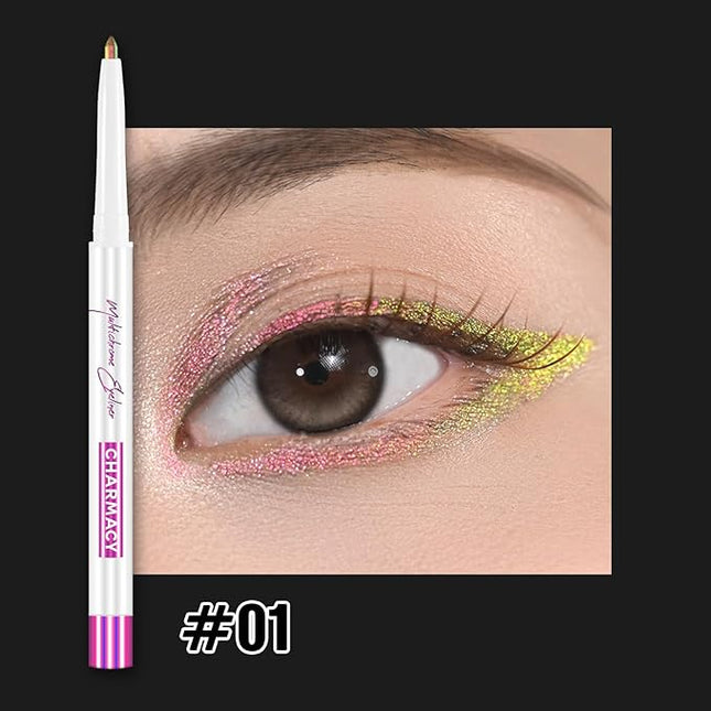 CHARMACY Chameleon Eyeliner Gel Pen, Color Changing Eyeliner, Long-Lasting, Waterproof & Smudge-Proof Formula, Metallic & Shimmer Shades for Creative Makeup, Easy Application (B01)