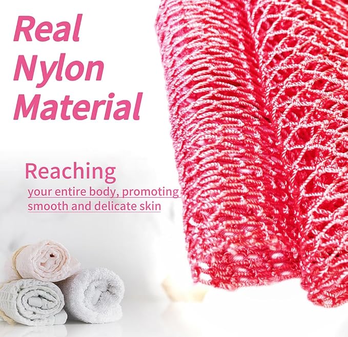 African Net Sponge Authentic, African Exfoliating Sponge Real African Net Black Owned, African Bath Sponge Back Scrubber, Body Exfoliator Shower Bath Accessories (Pink)