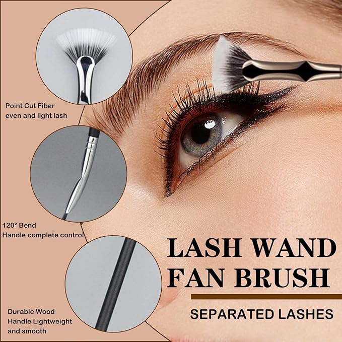 3 Pack Folding Angle Scalloped Lash Brush,Eyelash separator tool 2024 New lash separator Mascara Brush Eyelash Comb Separator for Upper Lower Eye Lash,Lash Fan,Lash Brush,Eyelash Wand
