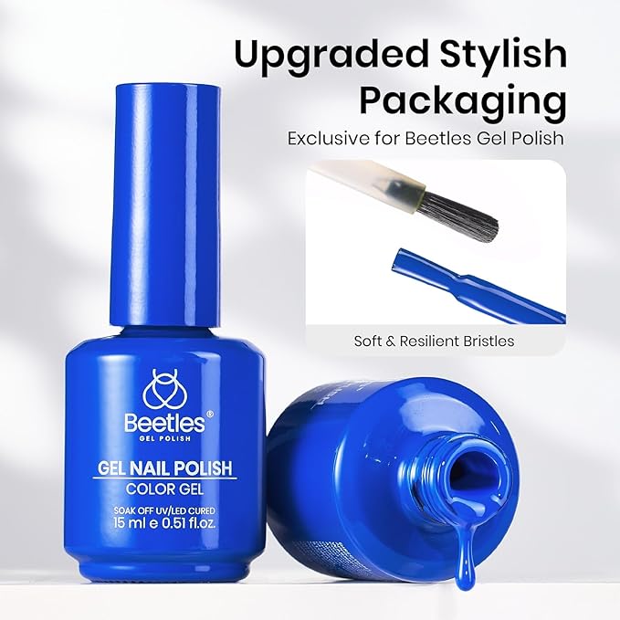 beetles Blue Gel Polish - 15ML One Color One Bottle Royal Blue Gel Polish Soak off Uv Led Lamp Nail Art Colorful Bottle All Season Manicure