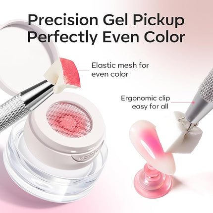 modelones Pat Paint Gel Nail Polish, 6 Colors Soak Off UV Patting Gel Polish Pigmented Colors for Ombre & Gradient & Blush Blooming & French Tip Nail Art, Rose Garden