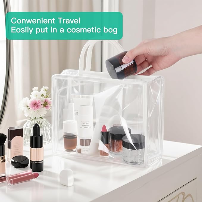 35 Pack 2 oz Clear Round Glass Jars with Black Lids - Portable Empty Glass Containers with Inner Liners for Cosmetic, Body Butters, Body Butter, Candle Jars