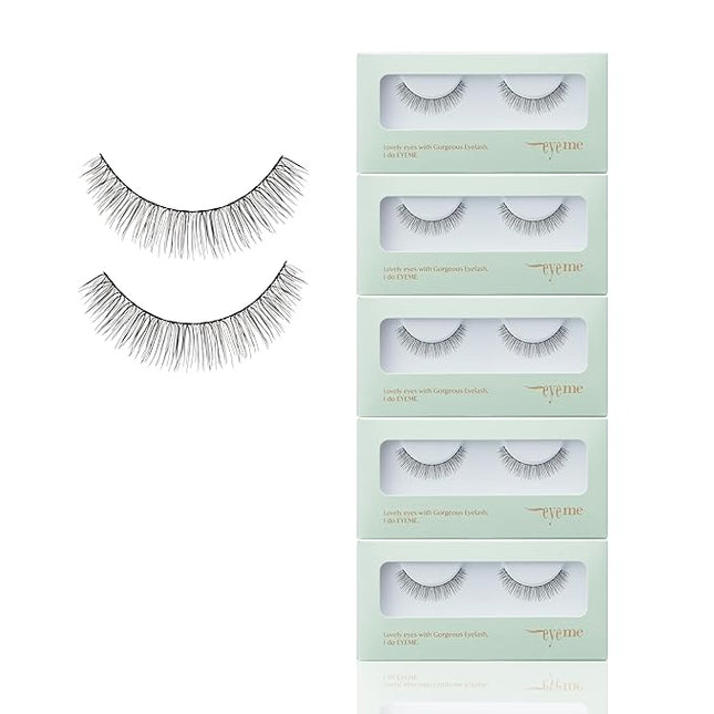 EYEME Eyelash NO.37 – 5 Set Pack, Short Natural False Eyelashes with Wispy Cat Eye Design, Lightweight Lashes for a Soft & Elegant Look, Genuine Korean Product