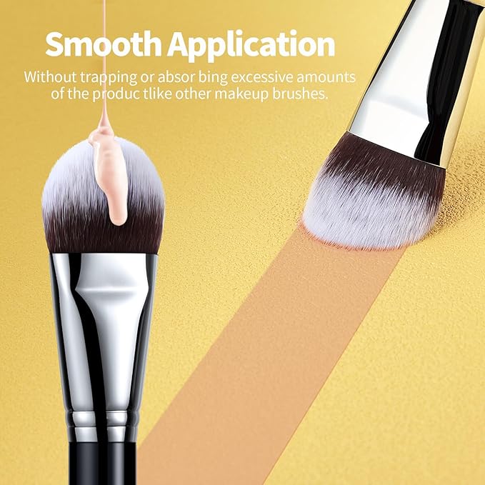 EIGSHOW Domed Foundation Brush, Large Face Makeup Brush with Soft Dense Synthetic Bristles for Blending Liquid Cream Powder (F628)
