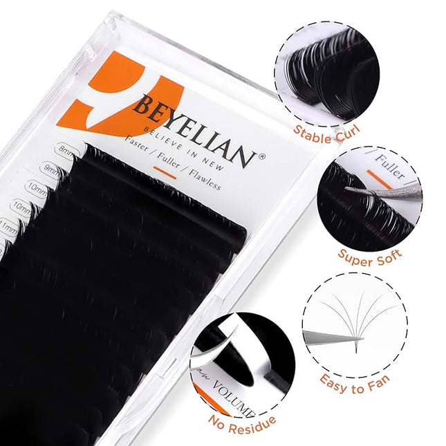BEYELIAN Easy Fan Eyelash Extensions Mink Self Fanning Lashes Extension Volume Sets Eyelashes-RE7