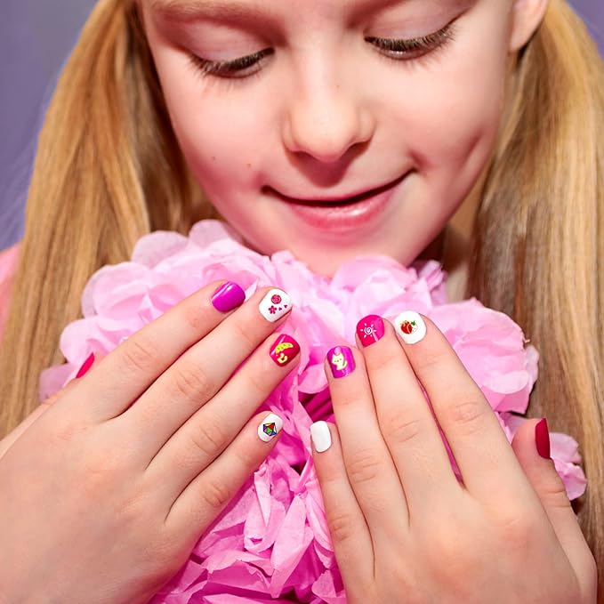 BATTOP Kids Nail Art Kit for Girls Ages 7-12 with Nail Dryer & 2 in 1 Water Based Nail Polish Pen & 3D Decoration & Sticker and Nail Flier - Idea Birthday Gifts for Girls 7 8 9 10 11 12