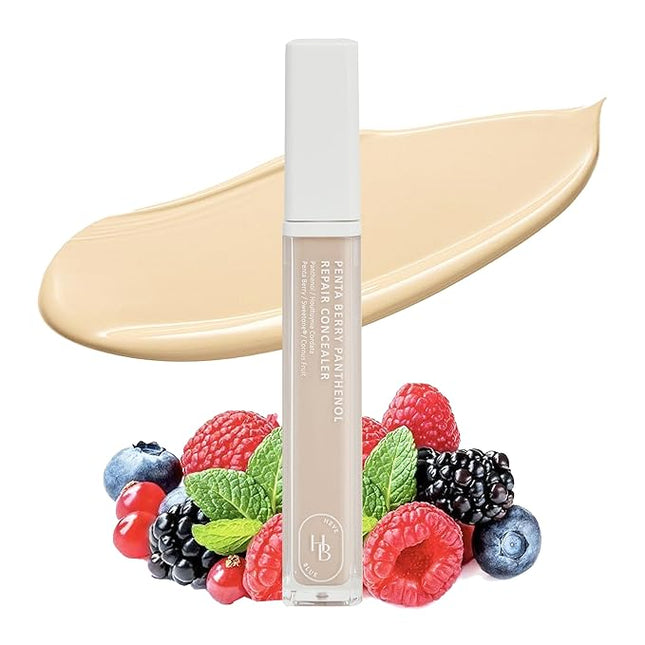 HEVEBLUE Penta Berry Panthenol Repair Concealer 17-21 VANILLA - Lightweight, Full Coverage Dark Circles, Acne&Blemishes, Vegan, Sensitive Skin, Korean Makeup, Non-clogging Pores