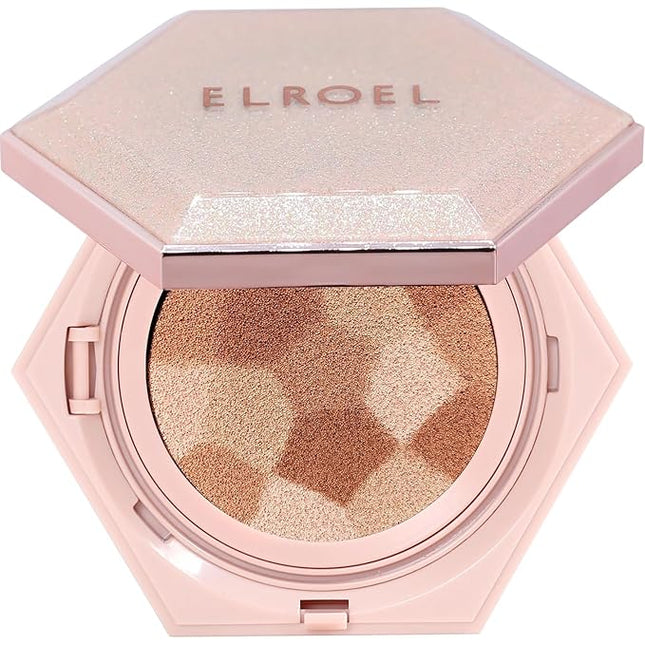 Blending Cushion 4-in-1 Korean Cushion Foundation with Italian Caviar, Collagen & Hyaluronic Acid - 12HR Long Lasting, Hydrating & Age-Defying Makeup Concealer 0.44 oz (#23 Natural Beige)