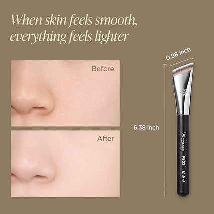 Piccasso Brush Korean Foundation Spatula – Professional Stainless Steel Makeup Tool for Thin, Seamless Foundation & Cream Blending (Tapping Cover)