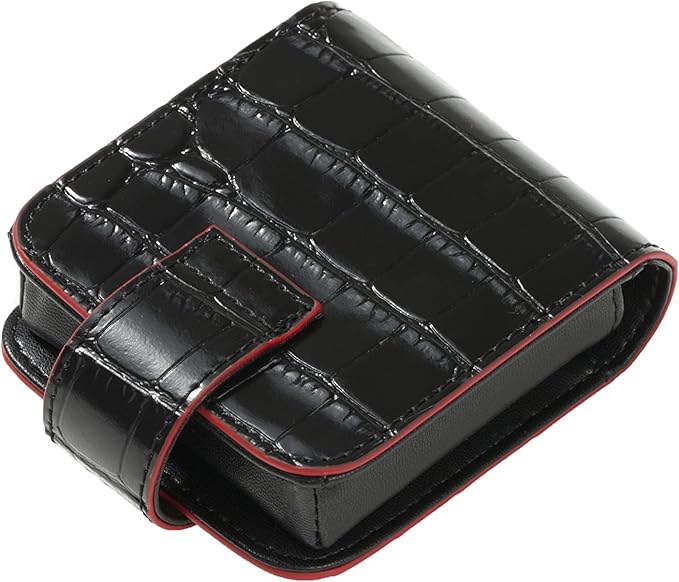 Cockatoo Leather Lipstick Case with Mirror Makeup Holder Portable Small Cosmetic Bag for Women More Colors