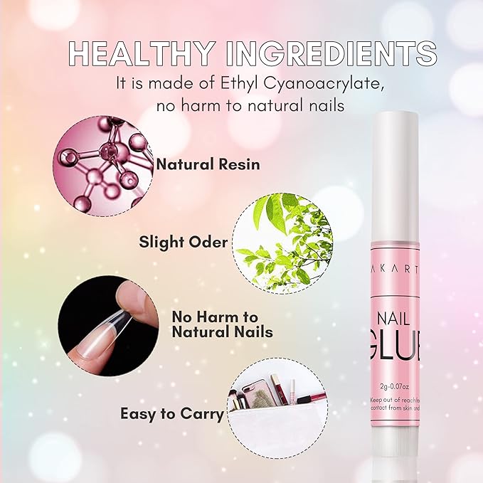 Makartt Super Strong Nail Glue: 100PCS Long Lasting Professional Adhesive for Acrylic and Press on Nails Repair, 0.07oz Supplies for DIY Salon and Home Use