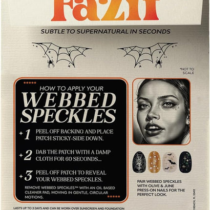 Fazit Makeup Patches - Halloween Webbed Speckles - Glow Up Make-Up Patches - Cute Glitter Makeup Accessories For Women - Cosmetic Glitter For Face