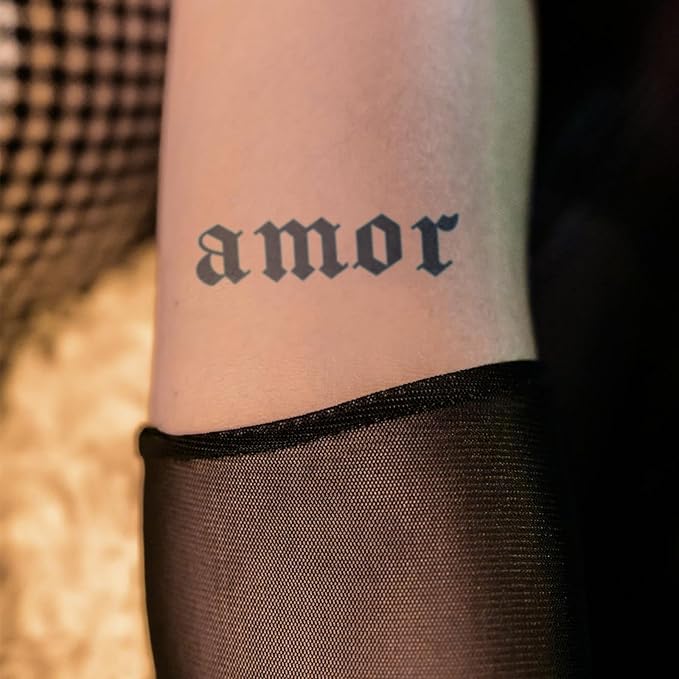 Gothic Lowercase Letter Temporary Tattoos – Custom Old English Font Name Fake Tattoos for Adults, DIY Black Ink Alphabet for Hand, Neck, Knuckles & Arm, Realistic & Long-Lasting for 2 Weeks