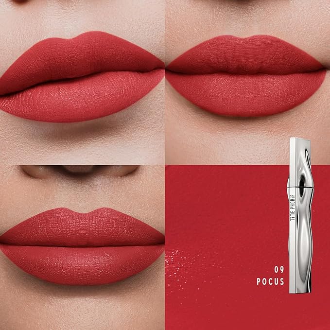 ETERNAL LIP MATTE-Long Lasting Lip Stain, Waterproof and Transferproof Lip Tint, Mask-friendly, Matte Finish Lipstick, Lightweight, High Coverage, Vivid Color (09 POCUS)