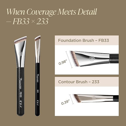 Piccasso Brush 233 Concealer Makeup Brush for Pore Coverage – Precision Tapping Tip for Flawless, Smooth Finish – Synthetic Hair, Wooden Handle