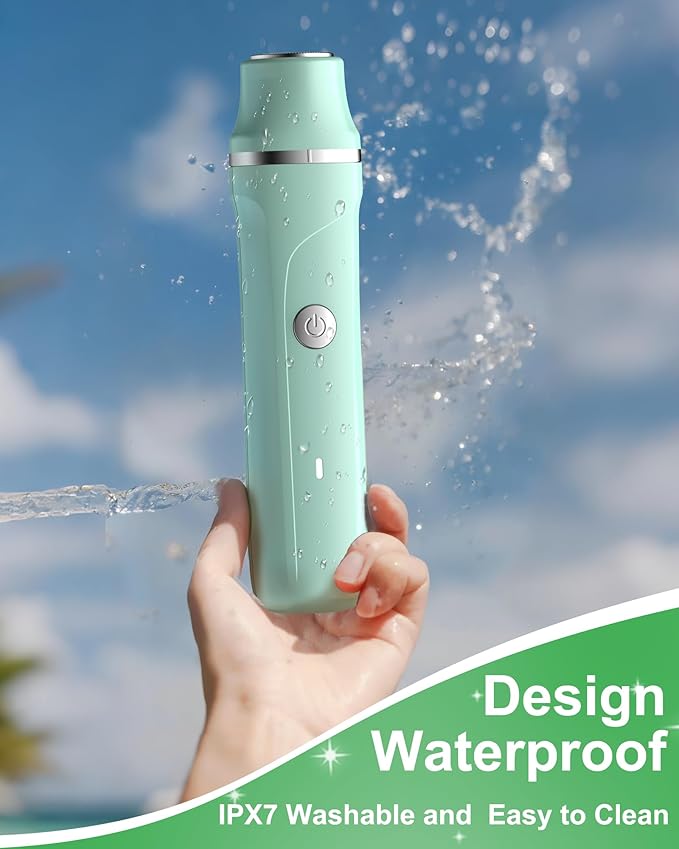 Electric Shaver for Women,3-in-1 Bikini Trimmer for Women & Body Shaver, IPX7 Waterproof,Hypoallergenic Ceramic Blades,USB-C Fast Charging,Travel Trimmer for Face, Legs,Bikini Line & Foil,Green