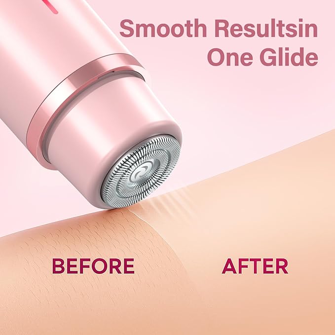 2-in-1 Women's Electric Razor & Bikini Trimmer - Painless Smooth Shave & Gentle Pubic Hair Removal - Dual Ceramic Blades, IPX7 Shower-Proof - Cordless for Sensitive Skin