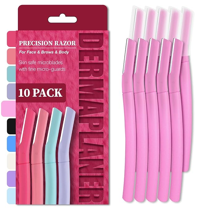 Dermaplane Razor for Women Face, Precision Face Razors for Women, Dermaplaning Tool, Eyebrow Razor, Skin-friendly Microblades with Protective Cap