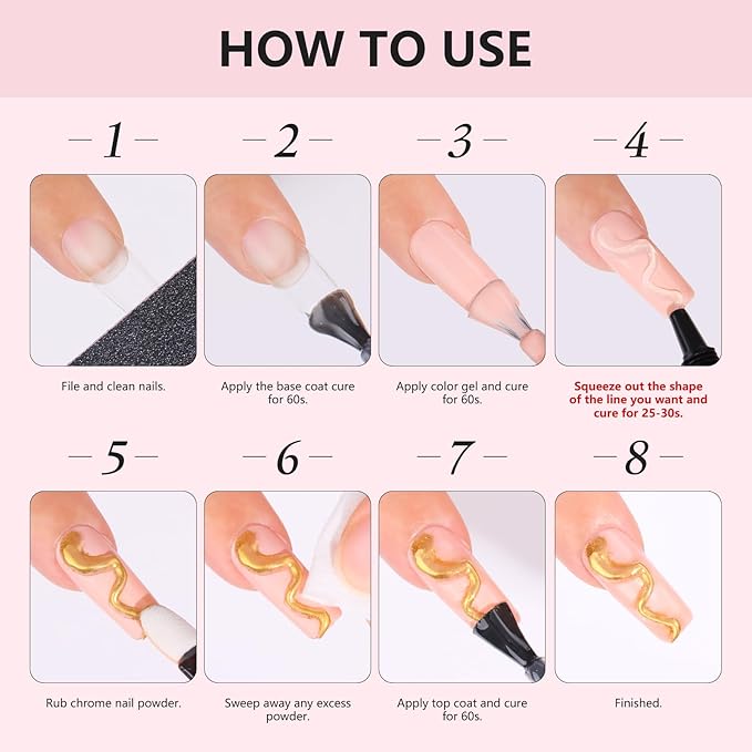 Makartt 3D Gel Nail Art with Gold Chrome Nail Powder Kit: Clear Molding Gel for Nail Art 15g Sculpting Glue Polish and Metallic Effect Mirror Powder Set for Nail Decoration Manicure Charms