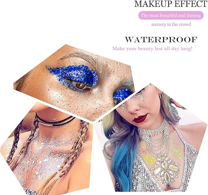 Green Face and Body Glitter Stick,Holographic Neon Accessories Outfit Singer Concert Sparkling Festival Rave Glitter Makeup