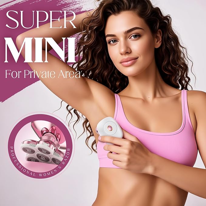 Electric Razors for Women Legs, Flawless Electric Shaver for Women, 2 in 1 Rechargeable Women's Bikini Trimmer for Public and Armpits (Pink)