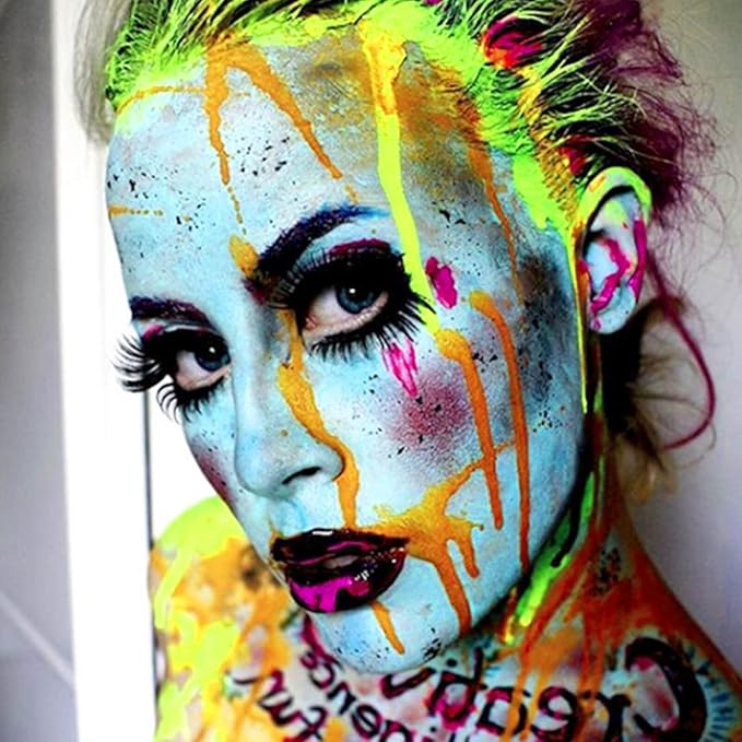 MEICOLY Light Blue Face Body Paint,Pale Baby Blue Face Paint Sadness for Halloween Corpse Bride Avatar Smurf Sally Cosplay Makeup,2.37Oz Large Tube Washable Body Paint for Adult and Kids