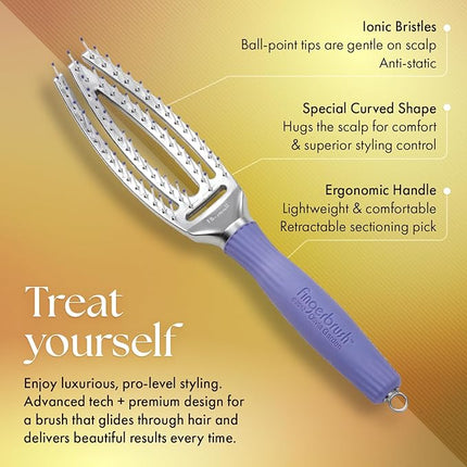 Olivia Garden Finger Brush Scalp-Hugging & Vented Paddle Hair Brush FB-SM (Small)