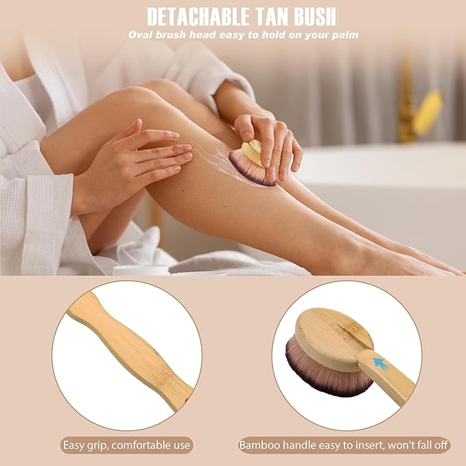 3 Pcs Self Tanner Brush Self Tanning Brush for Self Tan Brushes Kabuki Body Brushes for Self Tanner Back Applicator Self Tan Blending Makeup brush Self Tanner Face Brushes Back Lotion Applicator