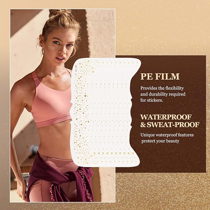 10 Pcs Glitter Freckles Face Tattoo, Face Glitter Makeup Patches, Waterproof Sparkle Freckles Tattoo Fairy Makeup Accessories For Women (Silver)