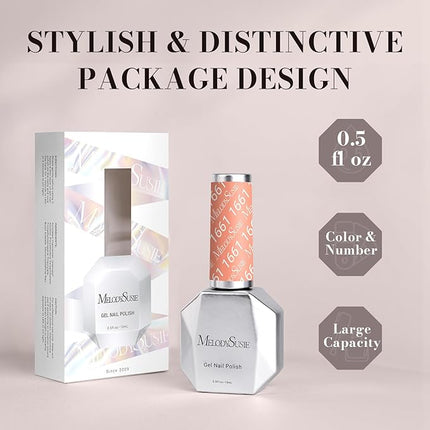 MelodySusie Coral Orange Gel Nail Polish, 0.5 fl oz Soak Off UV LED Creamy Orange Gel Polish Christmas Gift for Women Nail Art Manicure Salon DIY Nail Design Decoration at Home-1661