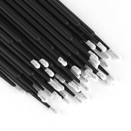 Cuttte 500PCS Disposable Micro Swabs for Eyelash Extension, Micro Applicators Eyelash Swabs for Makeup Application Black (Head Diameter: 2.0mm)