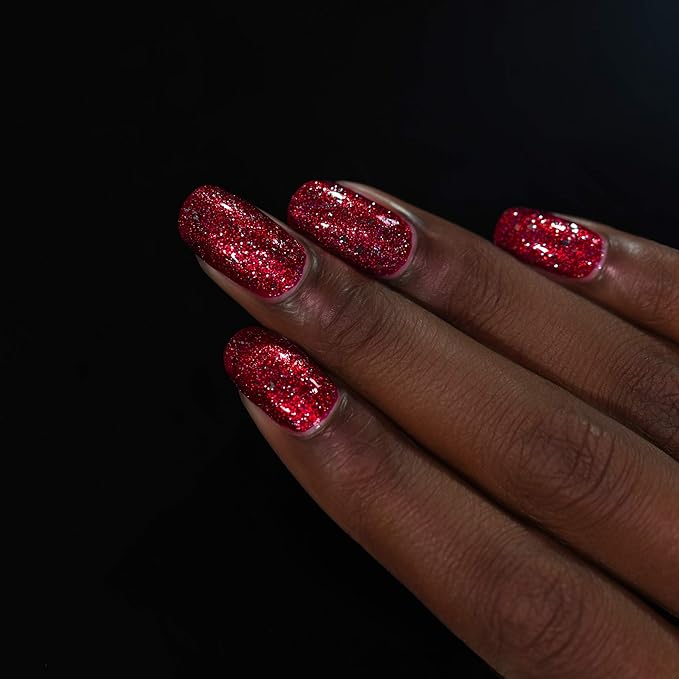 ILNP Tinsel - Metallic Silver Flakie Topper Nail Polish, Chip Resistant, 7-Free, Non-Toxic, Vegan, Cruelty Free, 12ml