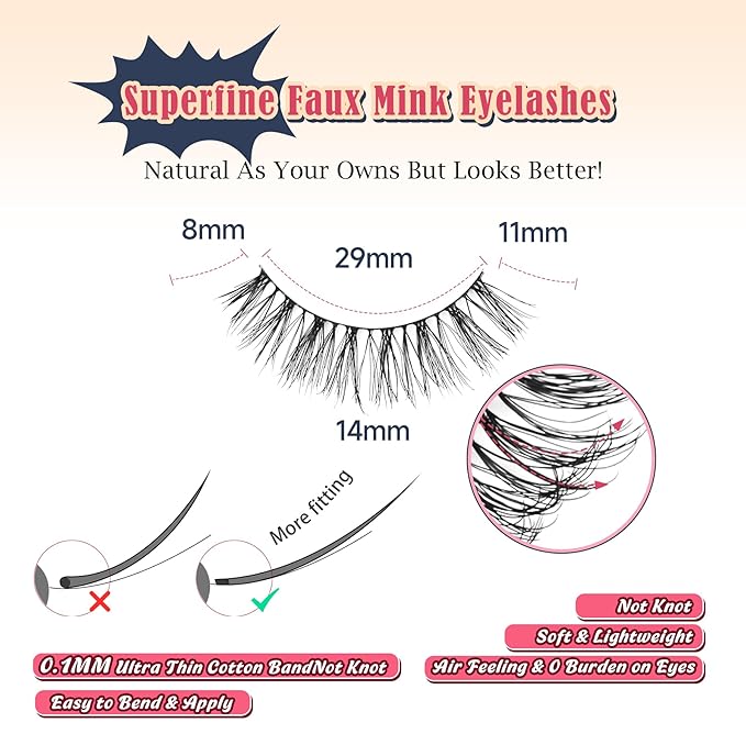 Natural Eyelashes 3D Volume Fake Lashes Lash Strips 7 Pair Siligli