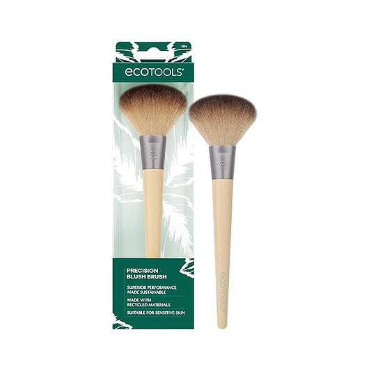 EcoTools Precision Blush Makeup Brush, Cheek Blush Brush, For Loose or Pressed Powder, Also Works With Bronzer, Eco-Friendly Face Makeup Brush, Vegan & Cruelty-Free, Synthetic Bristles, 1 Count