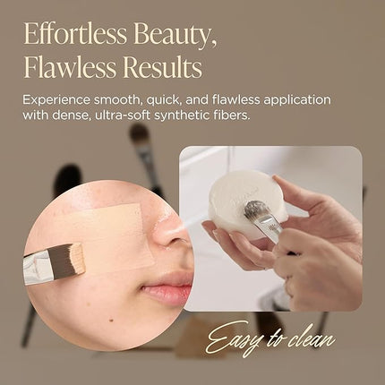 Piccasso Brush 163 Foundation Brush Soft & Dense Synthetic Bristles for Flawless Face Makeup, Perfect for Cream & Liquid Foundation