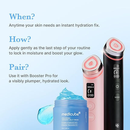 medicube Jelly Cream with Hyaluronic Acid | Daily Moisturizer for All Skin Types | Long-lasting Hydration with Hyaluronic Acid, Ceramides, Multi Peptides | Supports Skin's Natural Barrier | 1.69 fl.oz