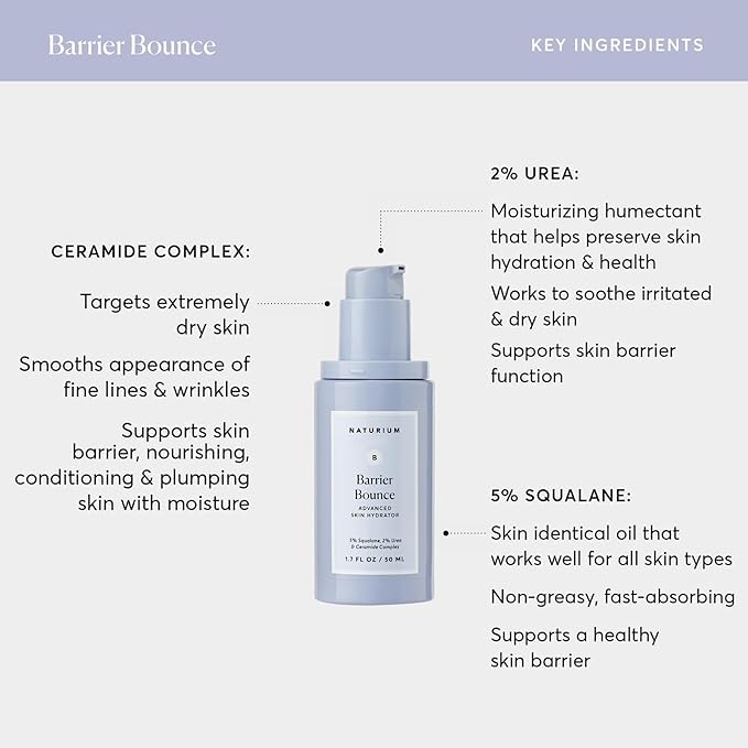 Naturium Barrier Bounce Serum, Plumps & Hydrates Face, Neck & Chest, Hydration Booster & Skin Care with Squalene & Ceramide Complex, 1.7 fl oz