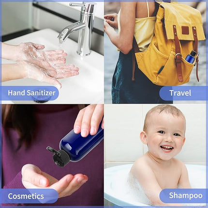 LISAPACK 3.4 oz Travel Bottles for Toiletries, Plastic Travel Size Containers for Shampoo Conditioner TSA Approved, Empty Small Squeeze for Lotion, Leak Proof Mini Liquid Tube for Refillable Blue