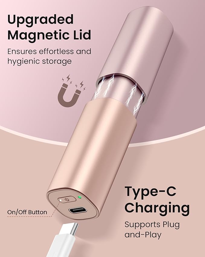 Facial Hair Remover for Women: Painless Rechargeable Face Shaver for Women with 2 Replacement Heads, Electric Hair Removal Device for Peach Fuzz Upper Lip Chin & Face