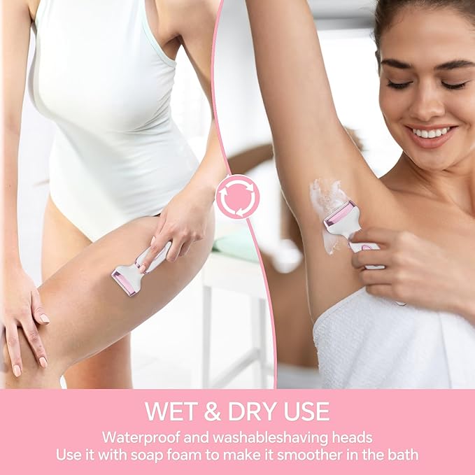 RUIM Electric Razors for Women, 4-in-1 Bikini Trimmer, Waterproof Electric Shaver for Women, Rechargeable Painless Pubic Hair Trimmer