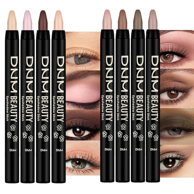8Pcs Cream Eye Shadow Sticks Makeup for Women, Matte Shimmer Eyeliner Pencil Eyeshadow Brightener Stick for Eyes, Waterproof Eyeshadow Applicator Blendable sombras para ojos Set13#