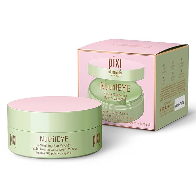 Pixi Beauty NutrifEYE Soothing Rose Under Eye Gel Patches | Eye Masks for Puffy Eyes with Rose, Aloe Vera, and Chamomile to Hydrate, Calm, and Depuff | 30 pairs / 60 patches