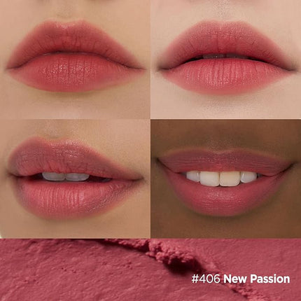 Laka Bulky Matte Lipstick, 4g/0.14oz., Long Wear, Non-Drying Lip Stain Stick with High Pigmentation, Voluminous Lips, K-Beauty (#406 New Passion)