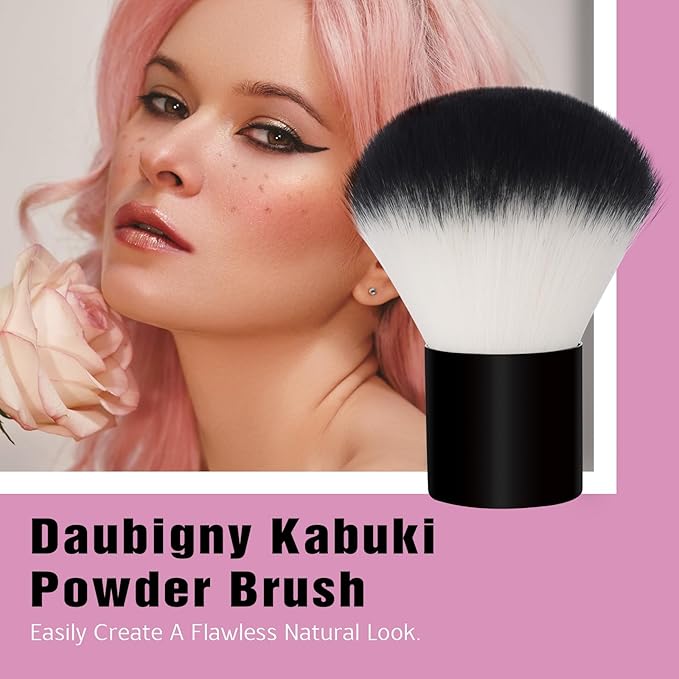 Daubigny Kabuki Face Brush Foundation Blush for Mineral Stippling Makeup Face Blending Brush Cream Powder Makeup Brush (Kabuki) …