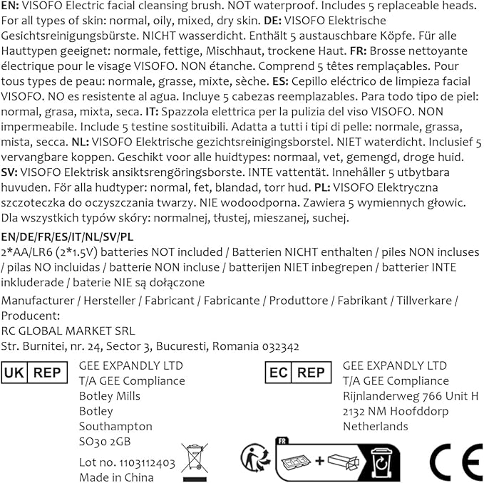 Face Scrubber | Facial Cleansing Brush Exfoliator Skin Care Products Beauty Products Powered Electric Wash Exfoliating Spin Cleanser Cleaning Scrub Including 7 Heads (Rubellite)