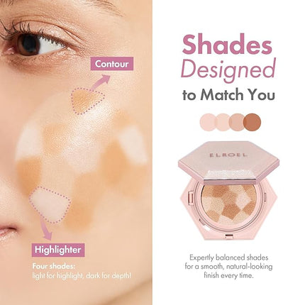 Blending Cushion 4-in-1 Korean Cushion Foundation with Italian Caviar, Collagen & Hyaluronic Acid - 12HR Long Lasting, Hydrating & Age-Defying Makeup Concealer 0.44 oz (#25 Medium Beige)