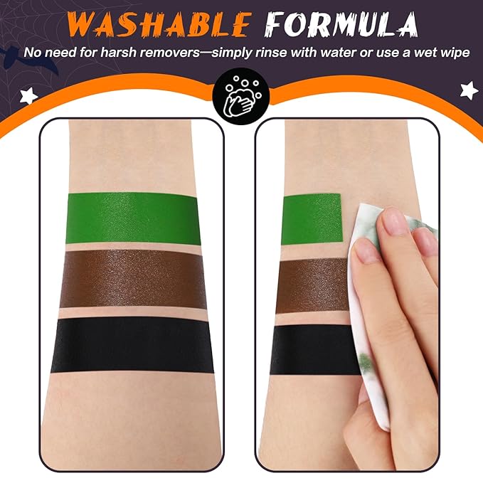 BOBISUKA Brown Face Body Paint Stick Washable Water-Based Face Paint Makeup Stick for Halloween, Skeleton, Skull, Camo, Hunting, Cosplay, SFX, Sports Eye Black & Costume Party