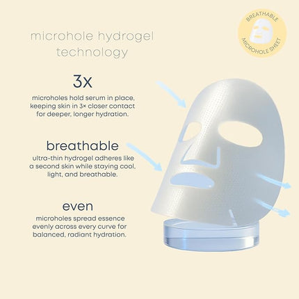 Lunair Snail Hydrogel Face Mask with Microhole Technology – Soothing & Repairing Korean Skincare Sheet Mask for Deep Hydration, Skin Barrier Support & Anti-Aging (5 Sheets)